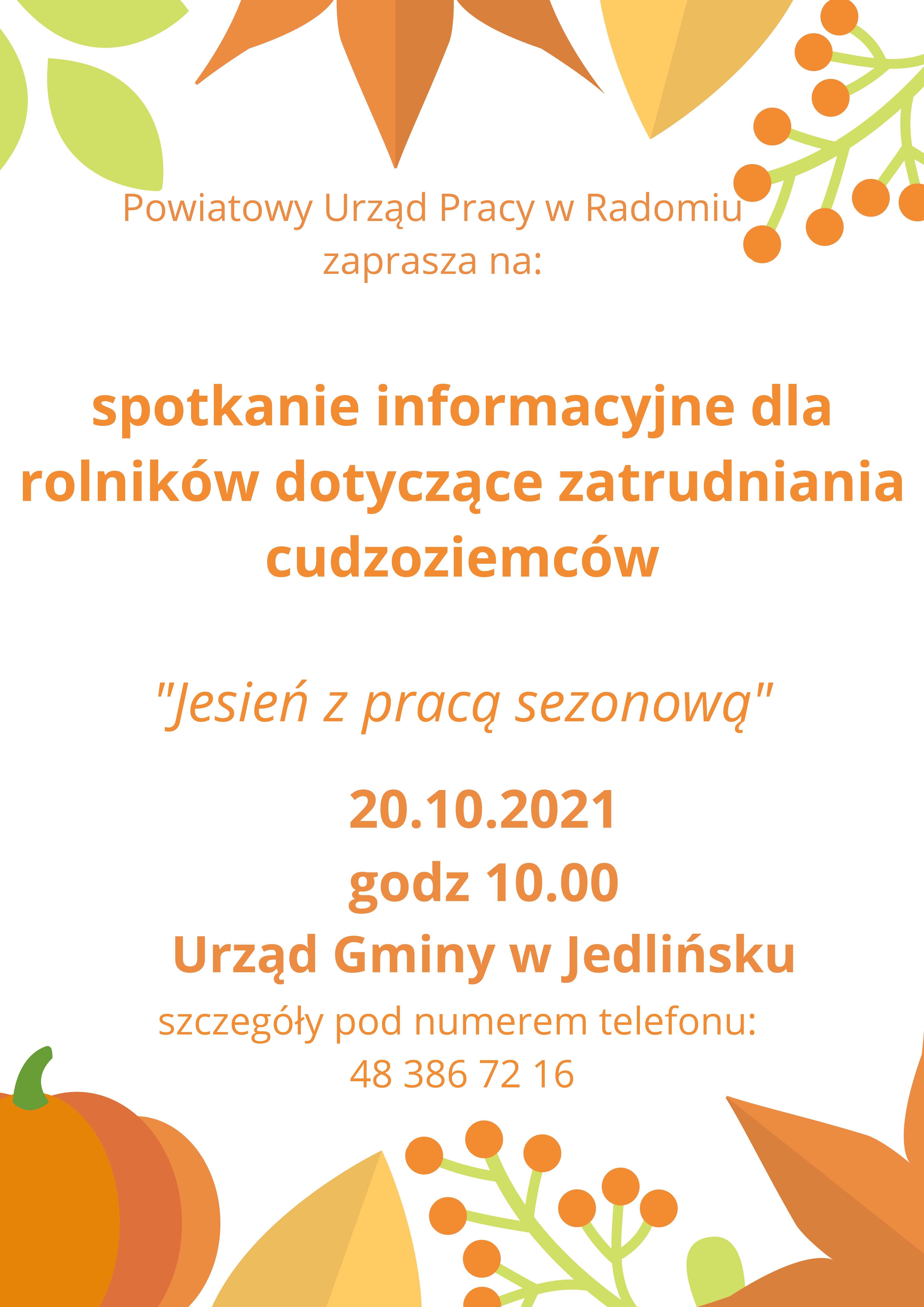 Spotkanie informacyjne dla rolników dotyczące zatrudniania cudzoziemców!