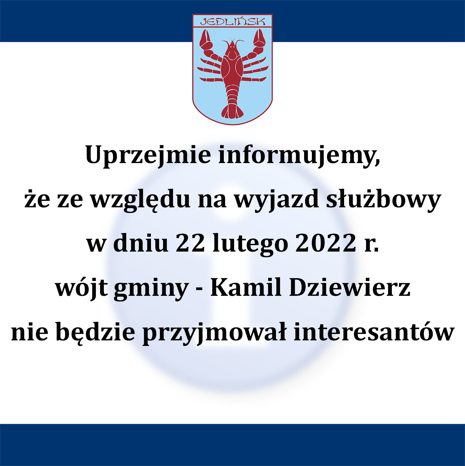 W tym tygodniu Wójt nie przyjmuje interesantów