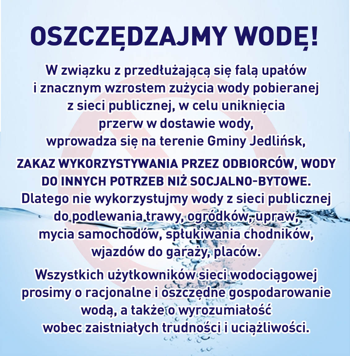 Oszczędzajmy wodę!