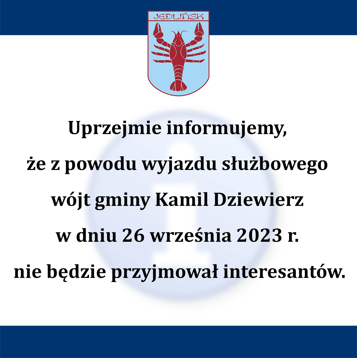 W tym tygodniu Wójt Gminy nie przyjmuje interesantów