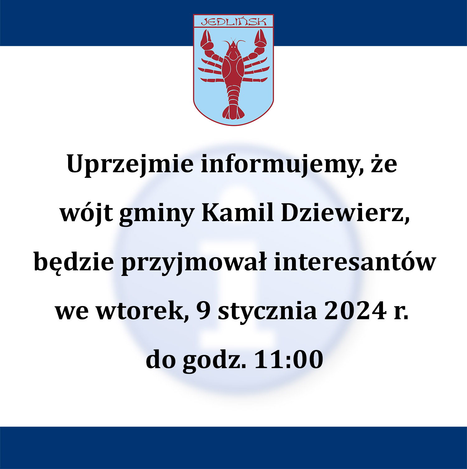 Wójt Gminy przyjmuje interesantów do godz. 11:00