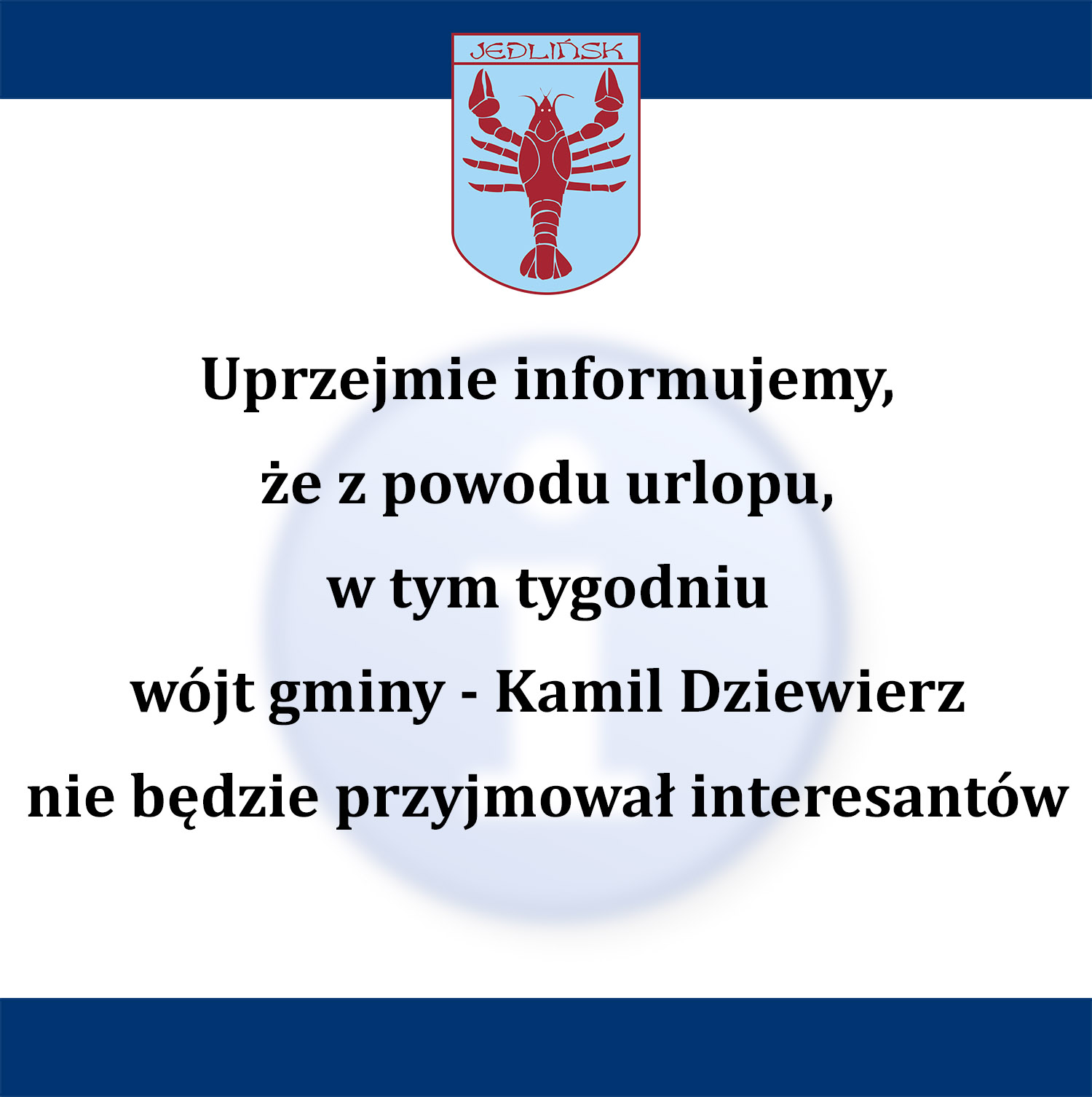 Wójt nie będzie przyjmował interesantów