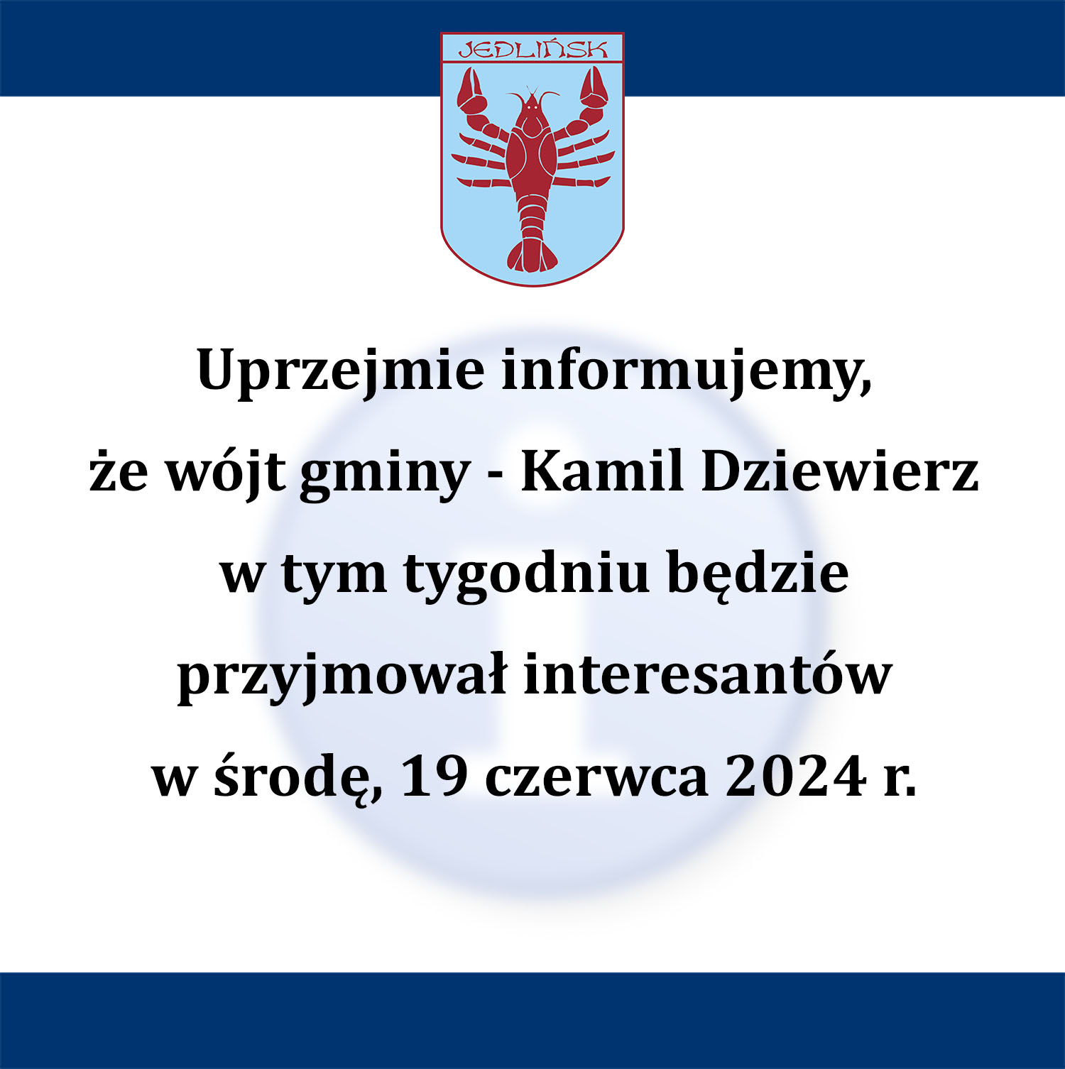 Wójt gminy będzie przyjmował w środę