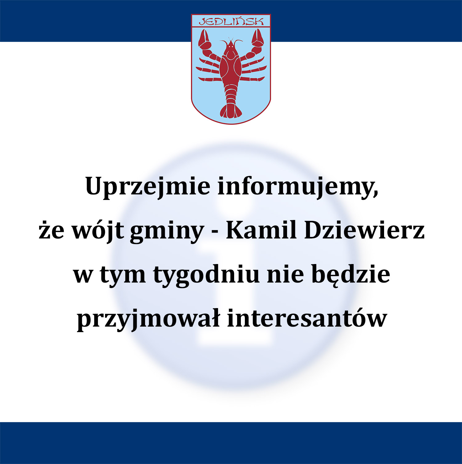 Wójt gminy nie będzie przyjmował interesantów