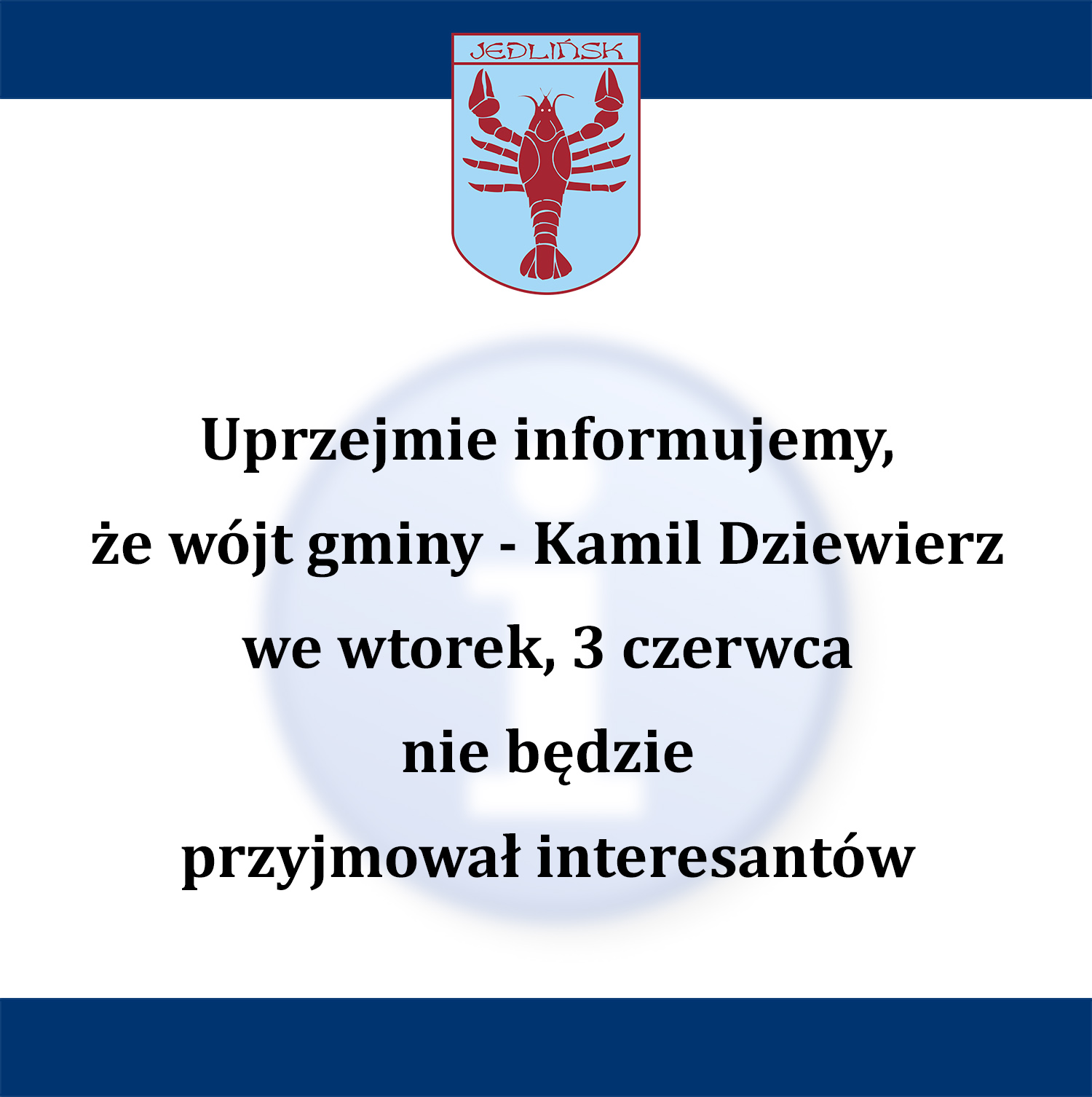 Wójt gminy nie będzie przyjmował interesantów