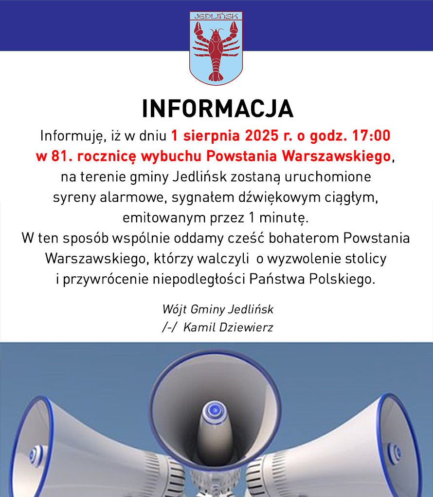 1 sierpnia będą uruchomione syreny alarmowe!