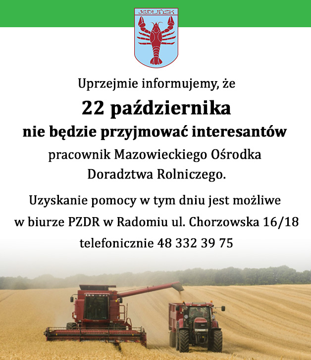 Pracownik MODR nie będzie przyjmował!
