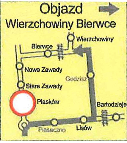 UWAGA! od 19 listopada zamknięta droga: Urbanów - Jedlińsk