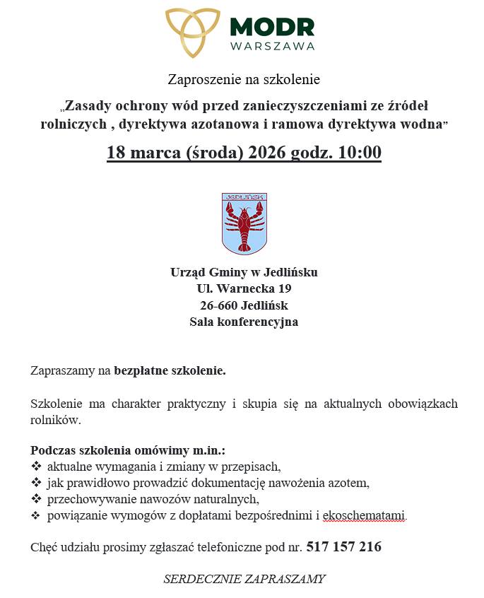 Bezpłatne szkolenie!