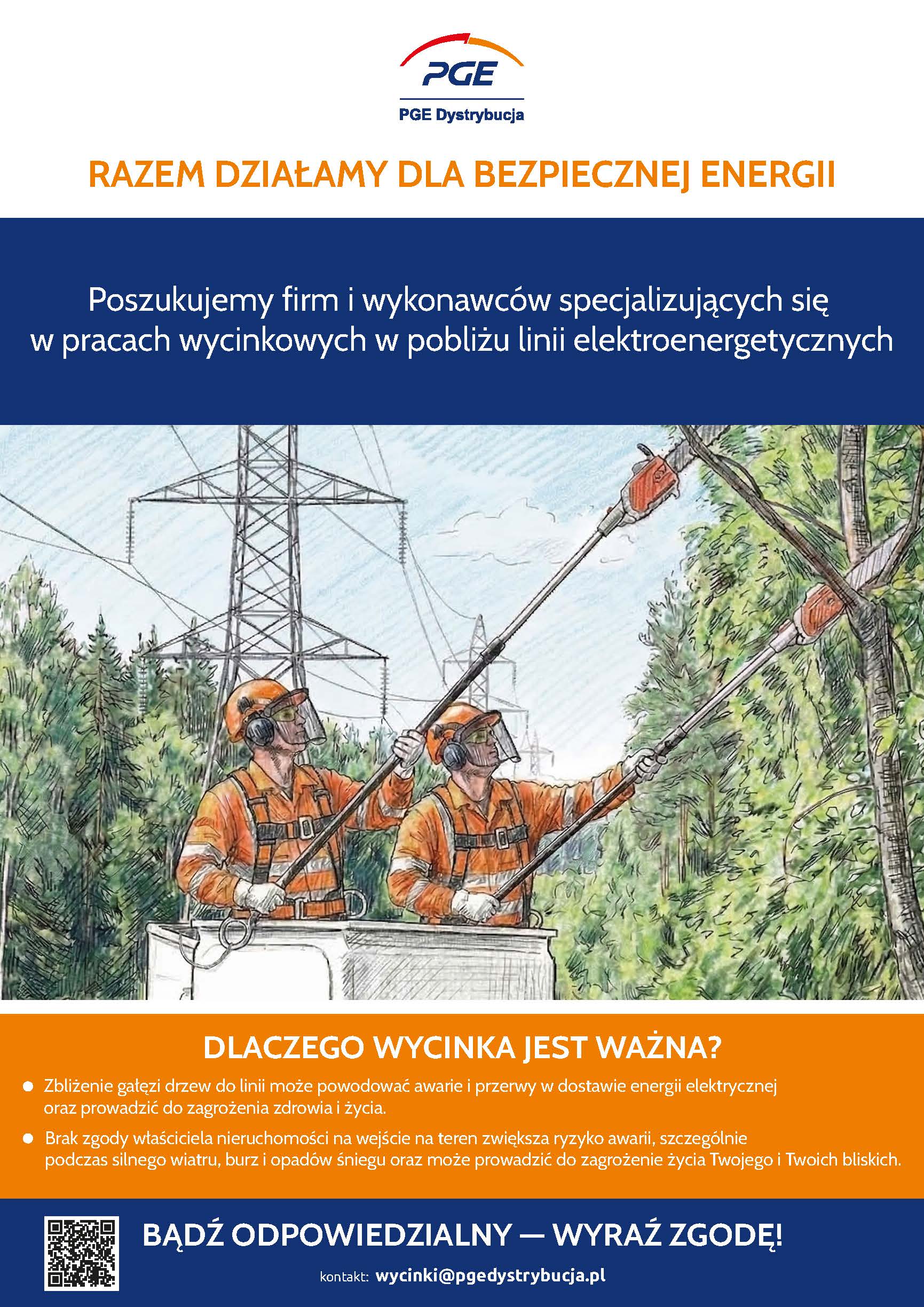 PGE poszukuje firm do wycinek drzew!